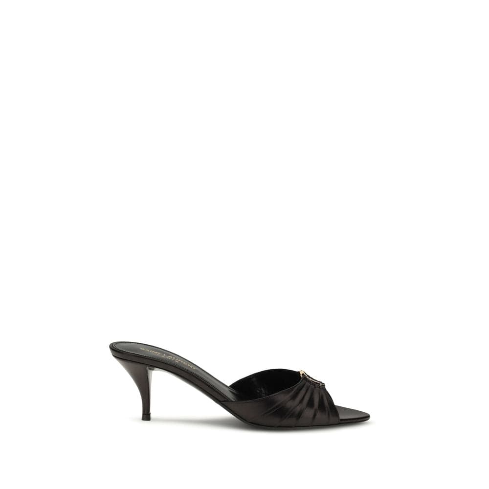 Saint Laurent Black Calf Leather Bos Taurus Sandals