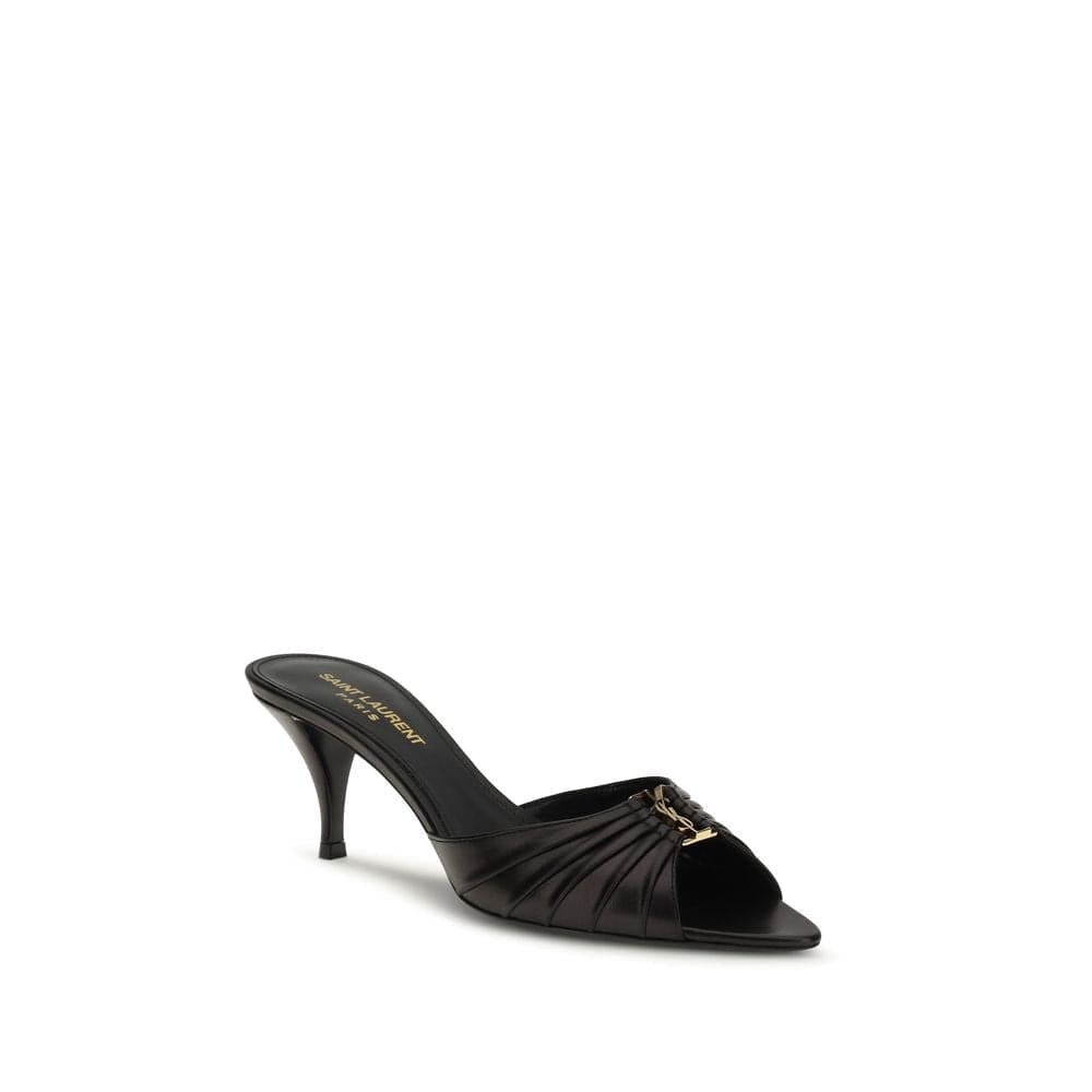 Saint Laurent Black Calf Leather Bos Taurus Sandals - 2