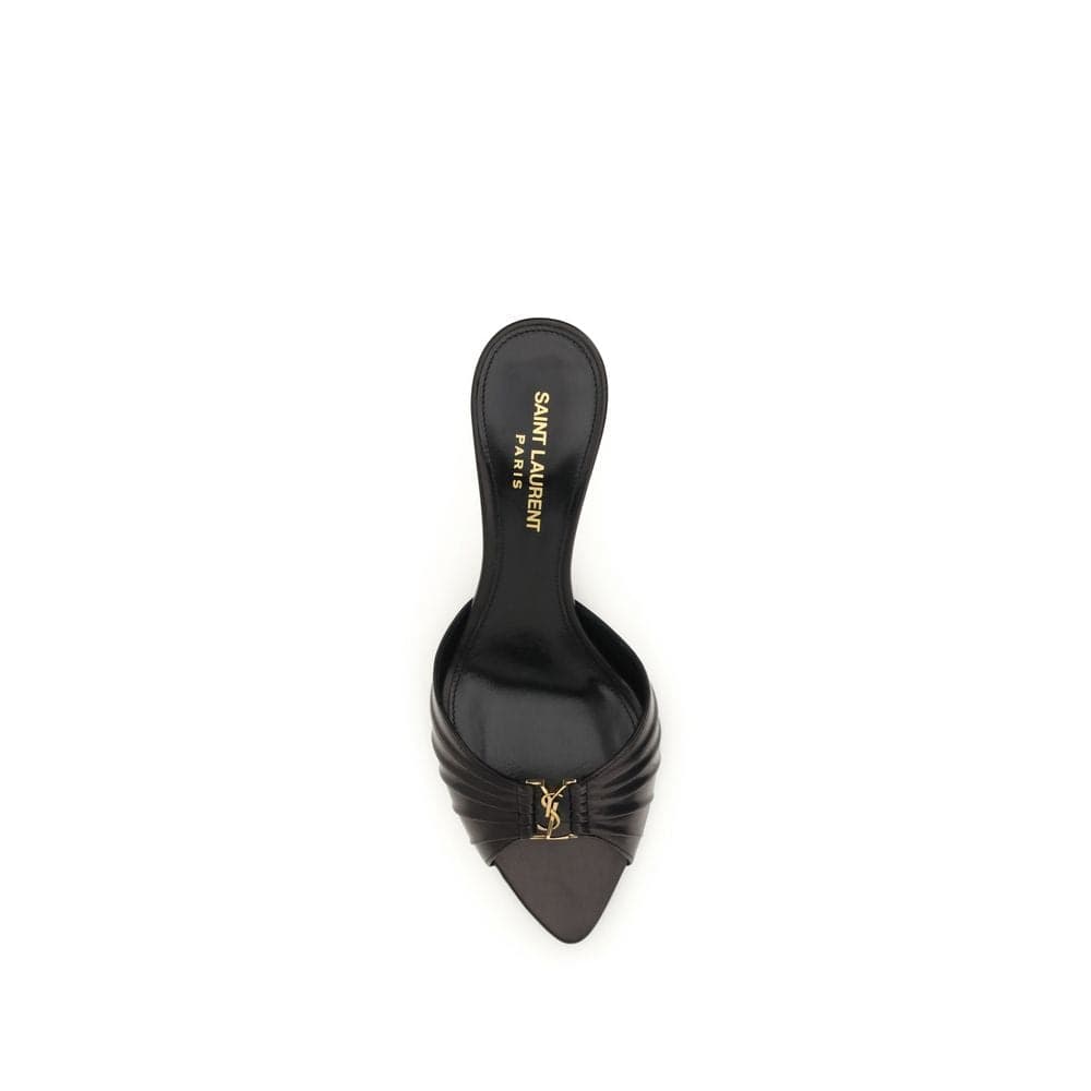 Saint Laurent Black Calf Leather Bos Taurus Sandals - 4
