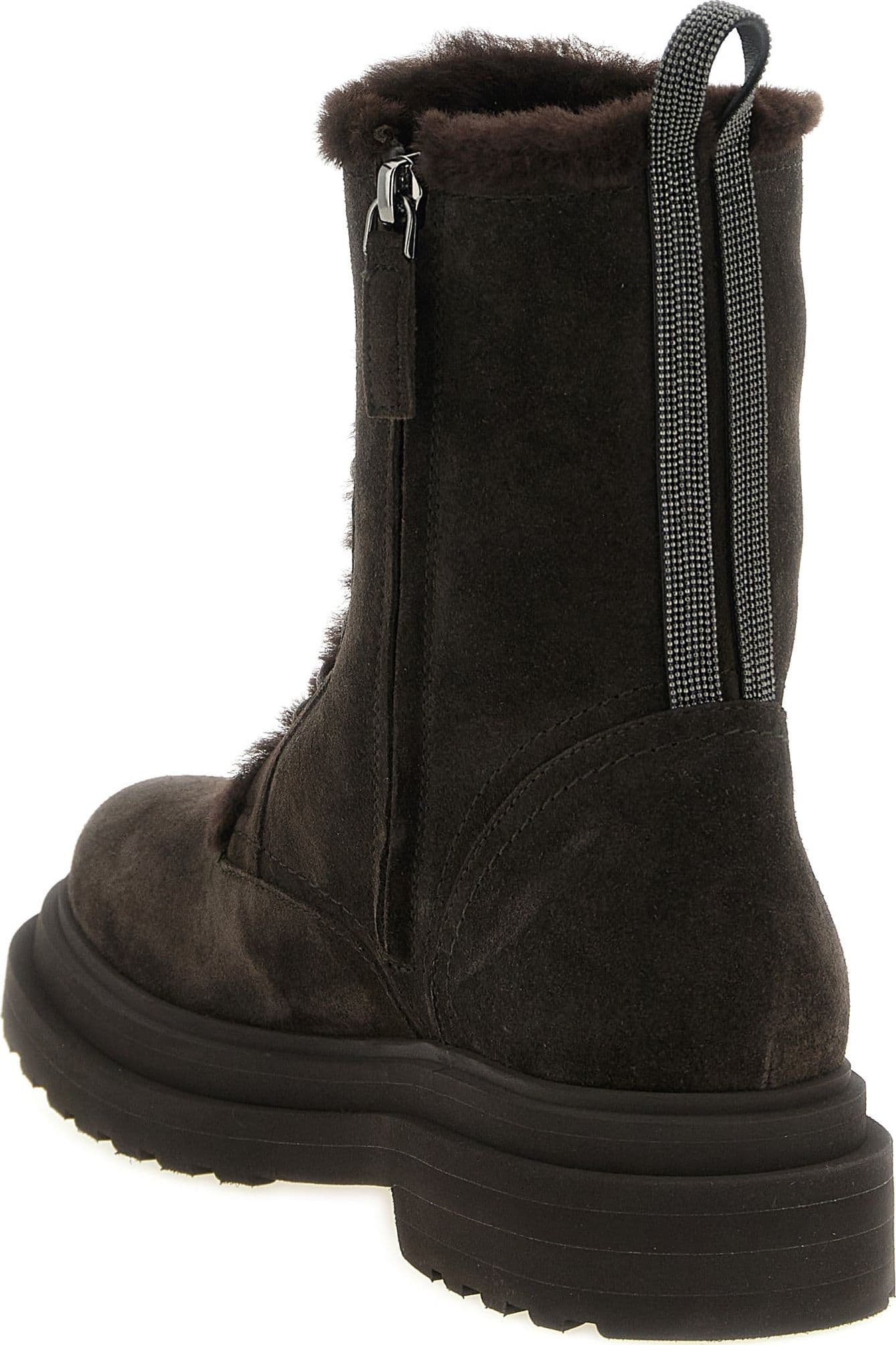 Brunello Cucinelli Brown Calfskin Lace-Up Boots - 3