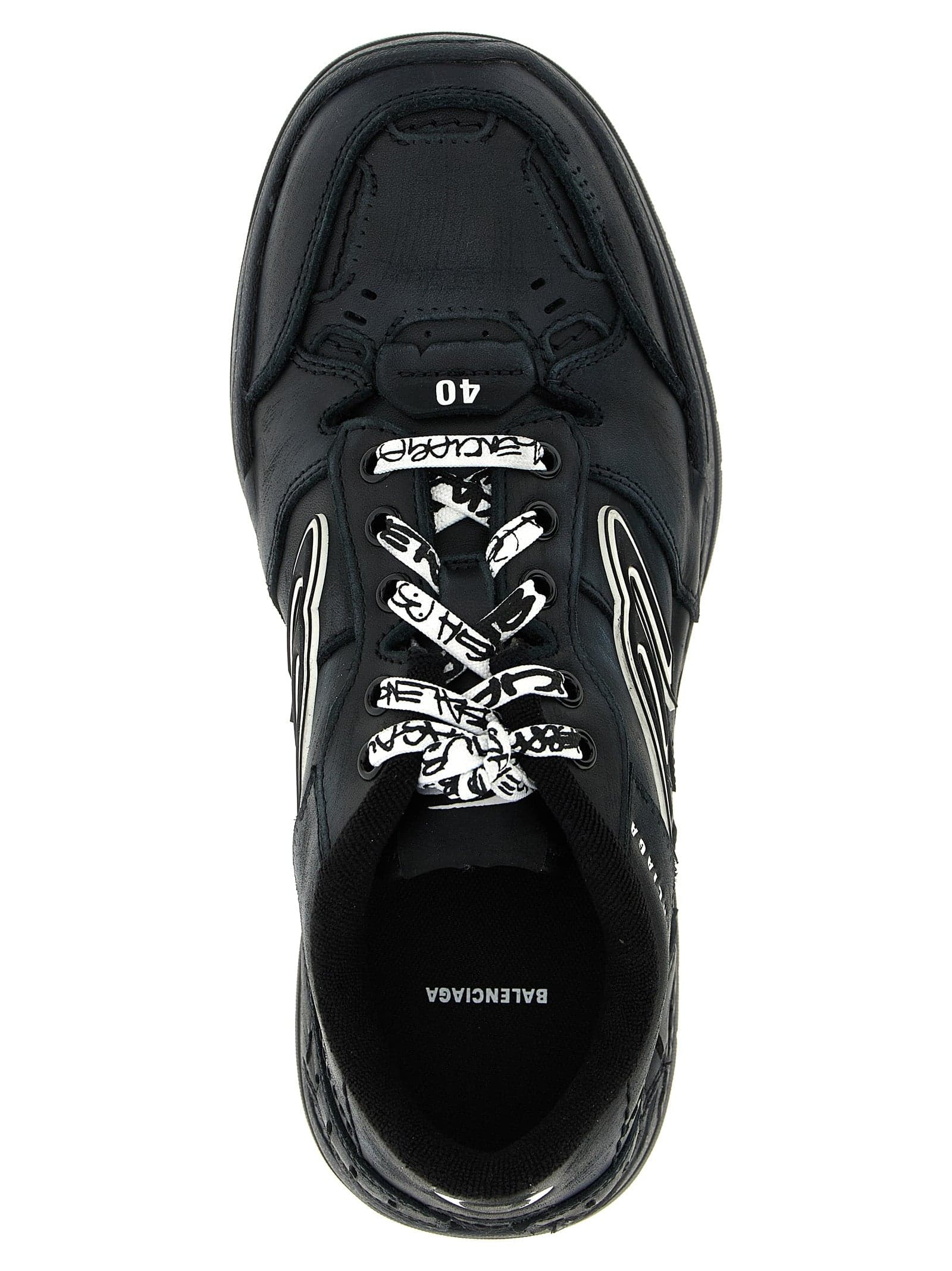 Balenciaga Black Calfskin Athletic Sneakers - 4
