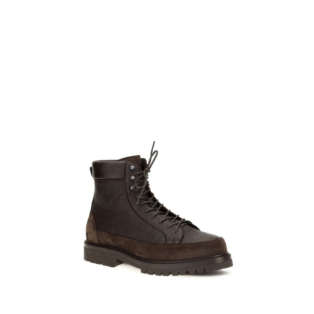 Brunello Cucinelli Brown Deer Lace-Up Boots - 2