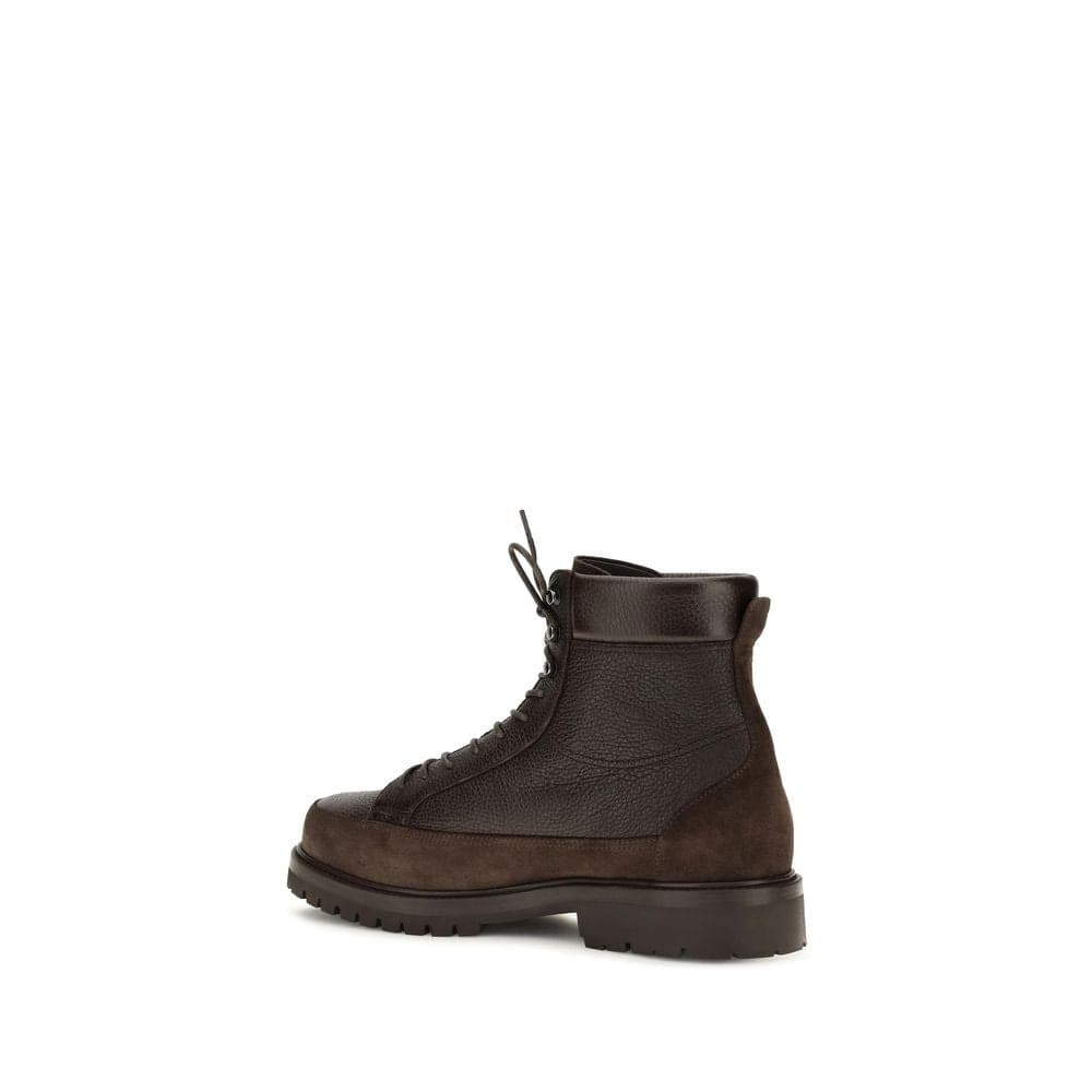 Brunello Cucinelli Brown Deer Lace-Up Boots - 3