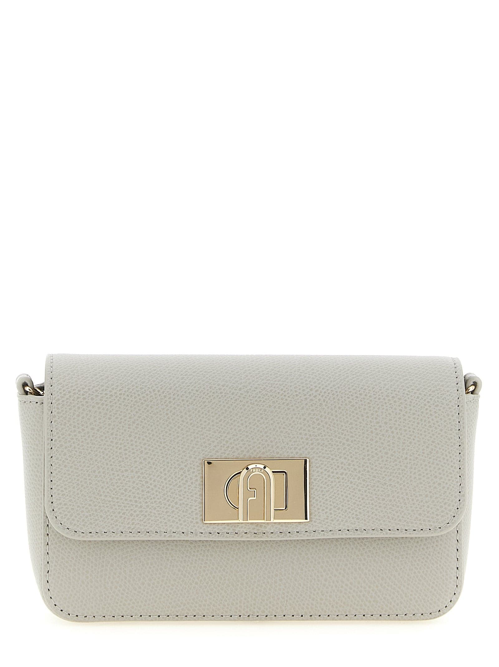 Furla Gray Calfskin Crossbody Bag