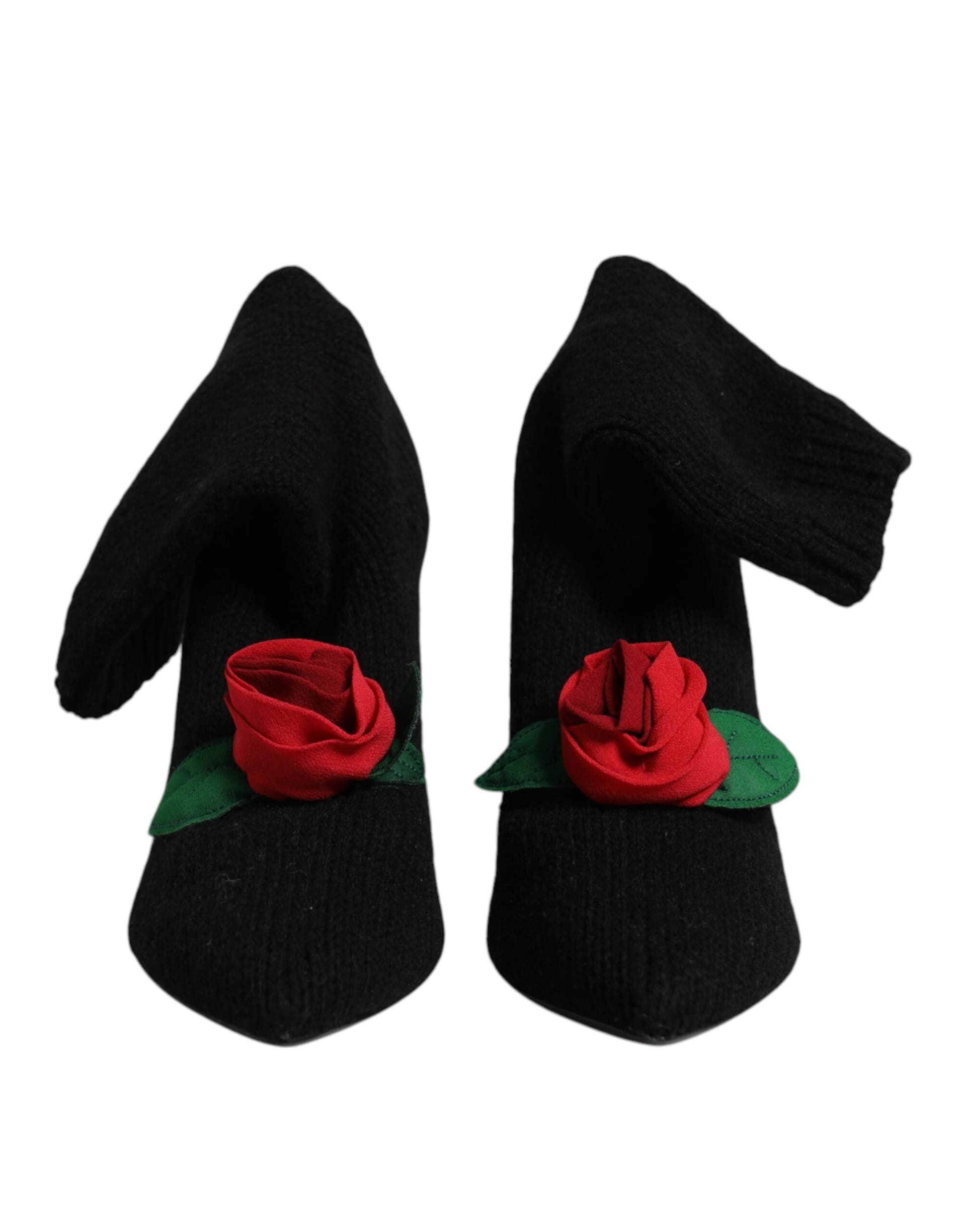 Dolce & Gabbana Black Stiletto Heels Mid Calf Boots Shoes - 2
