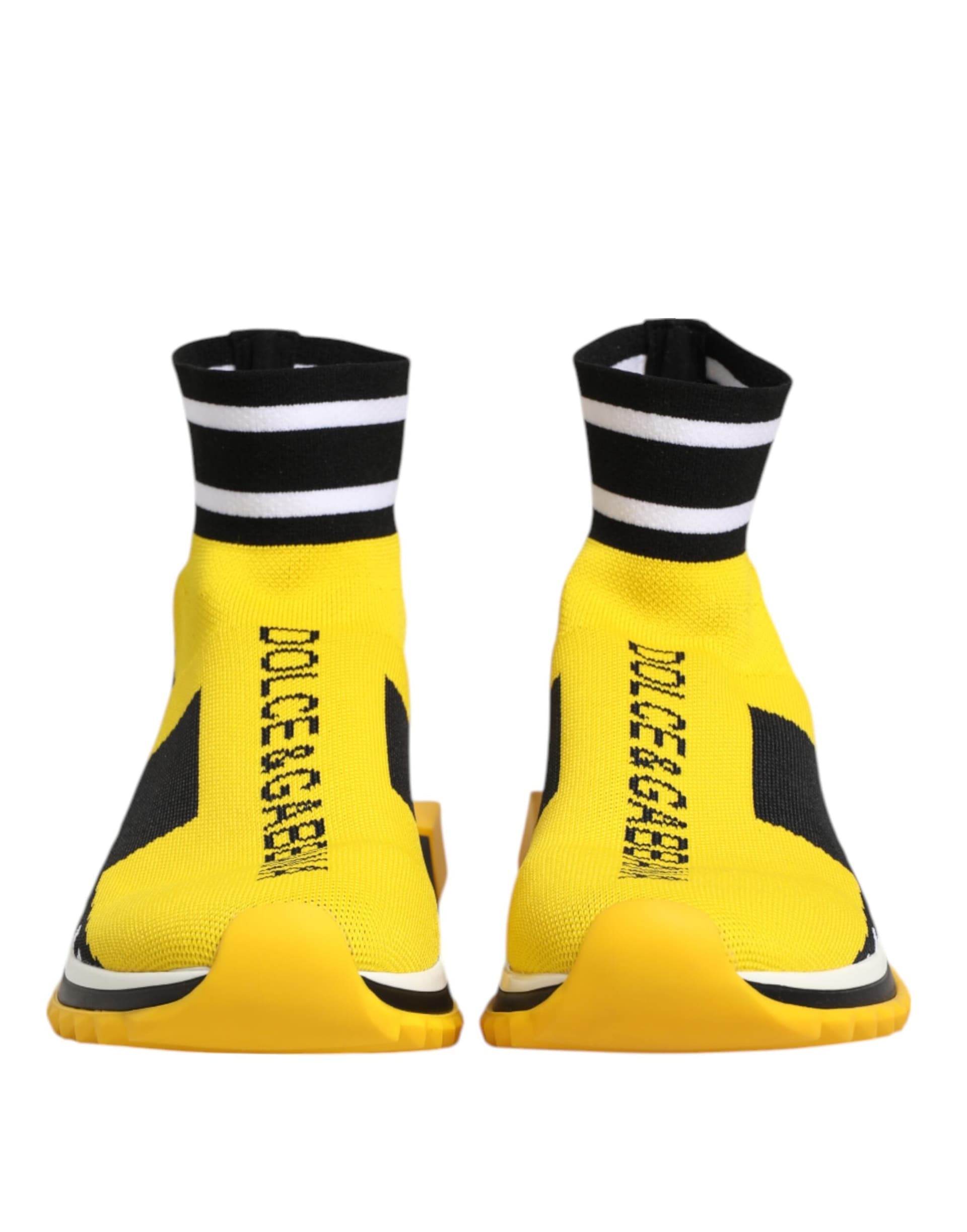 Dolce & Gabbana Yellow Black Sorrento Socks Sneakers Shoes - 2