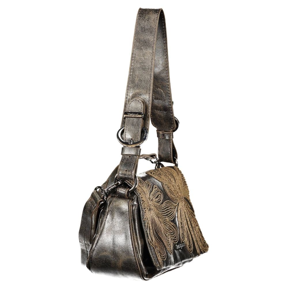 Desigual Brown Polyurethane Women's Bag with Embroidery and Magnet Closure - 3