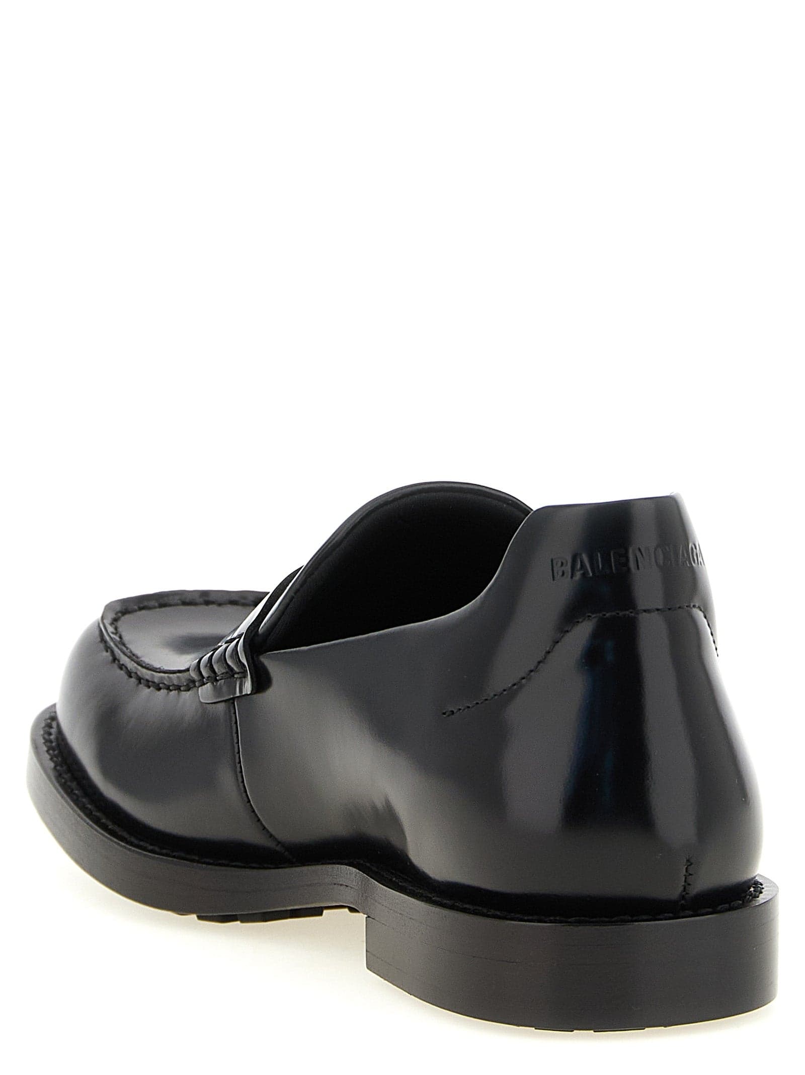 Balenciaga Black Calfskin Slip-On Loafers - 3