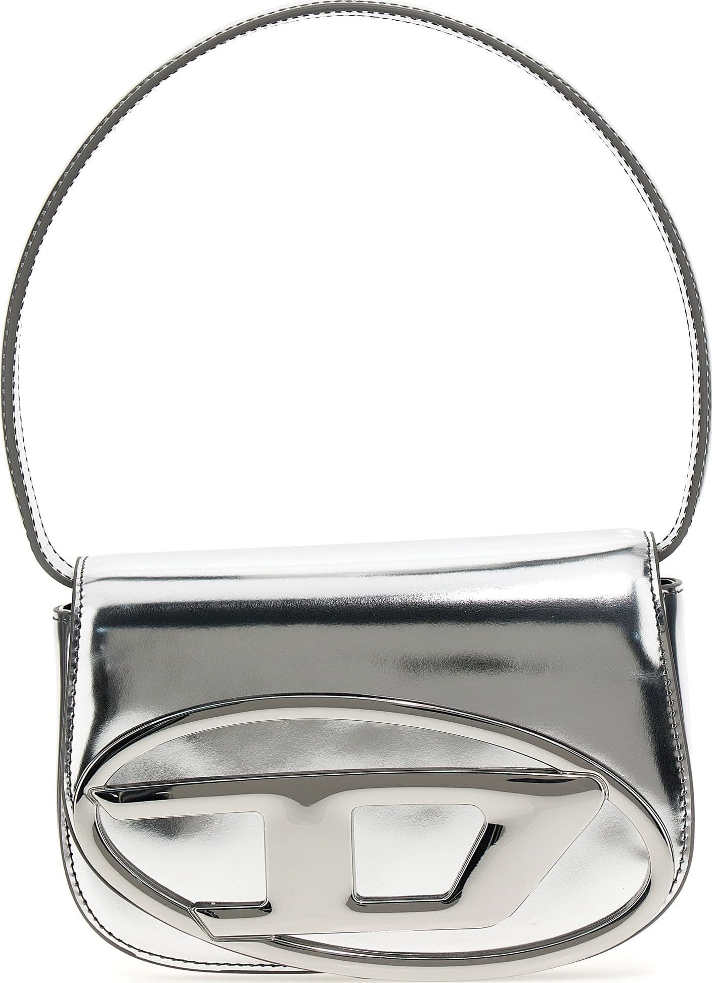 Diesel Silver Cowhide Shoulder Bag