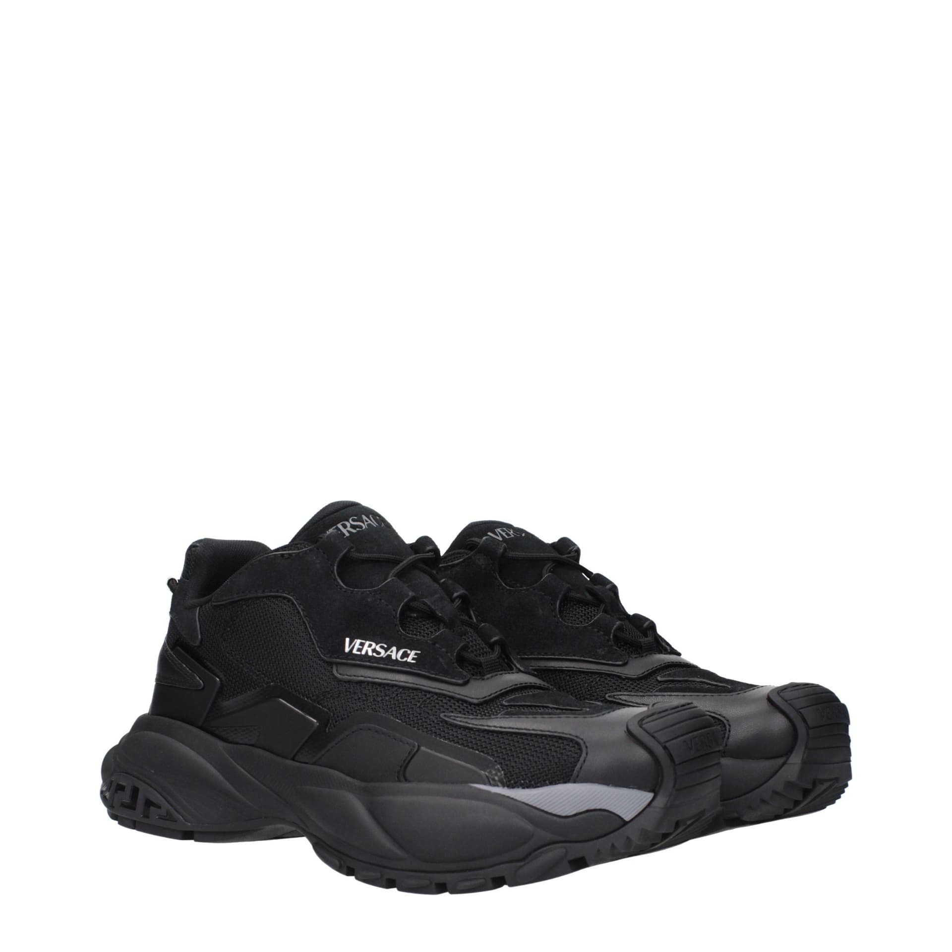 Versace Black Fabric Chunky Sneakers - 2