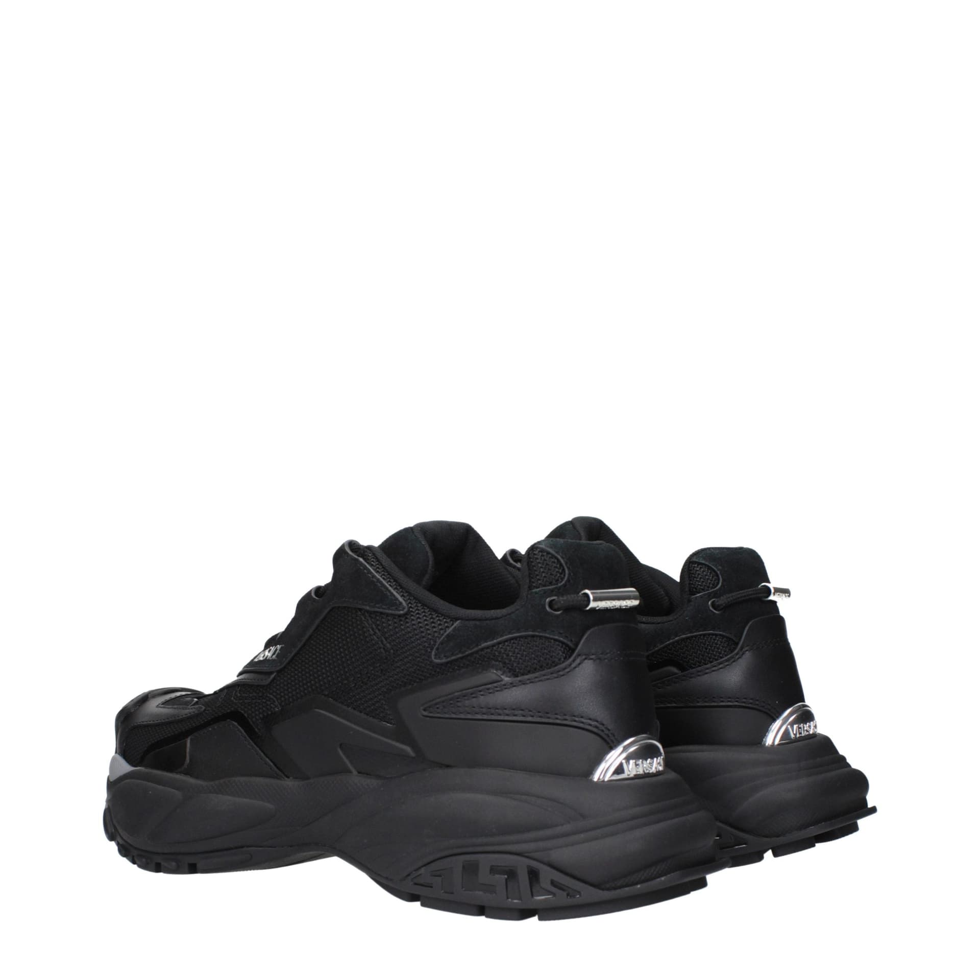 Versace Black Fabric Chunky Sneakers - 4