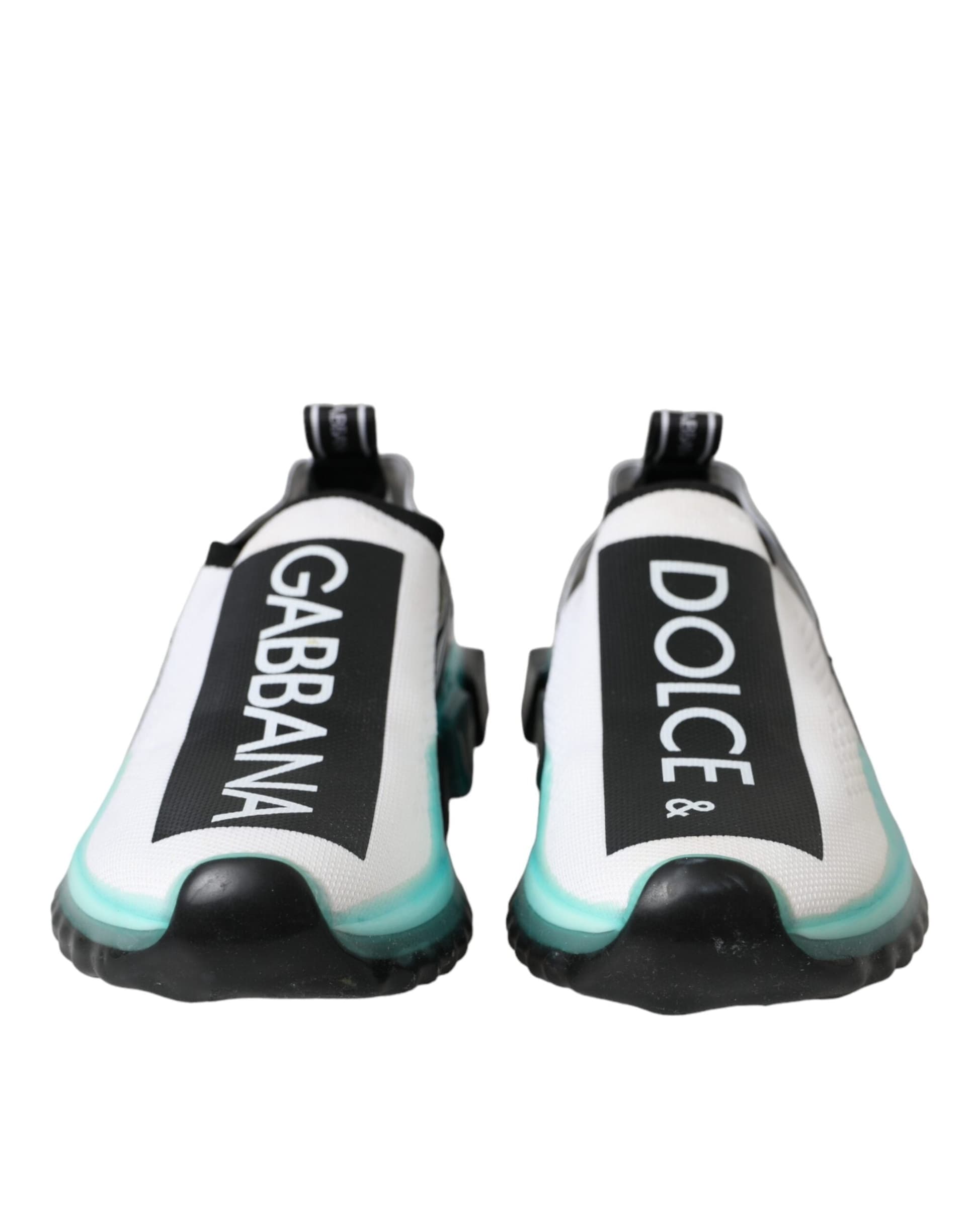 Dolce & Gabbana Black White Blue Slip On Sorrento Sneakers Shoes - 2