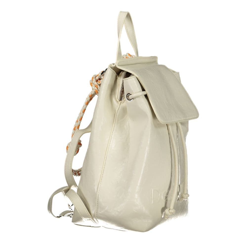 Desigual Ecru Polyurethane Women Backpack - 3