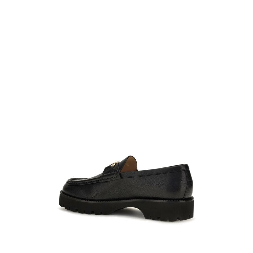 Valentino Garavani Black Calf Leather Bos Taurus Platform Loafers - 3