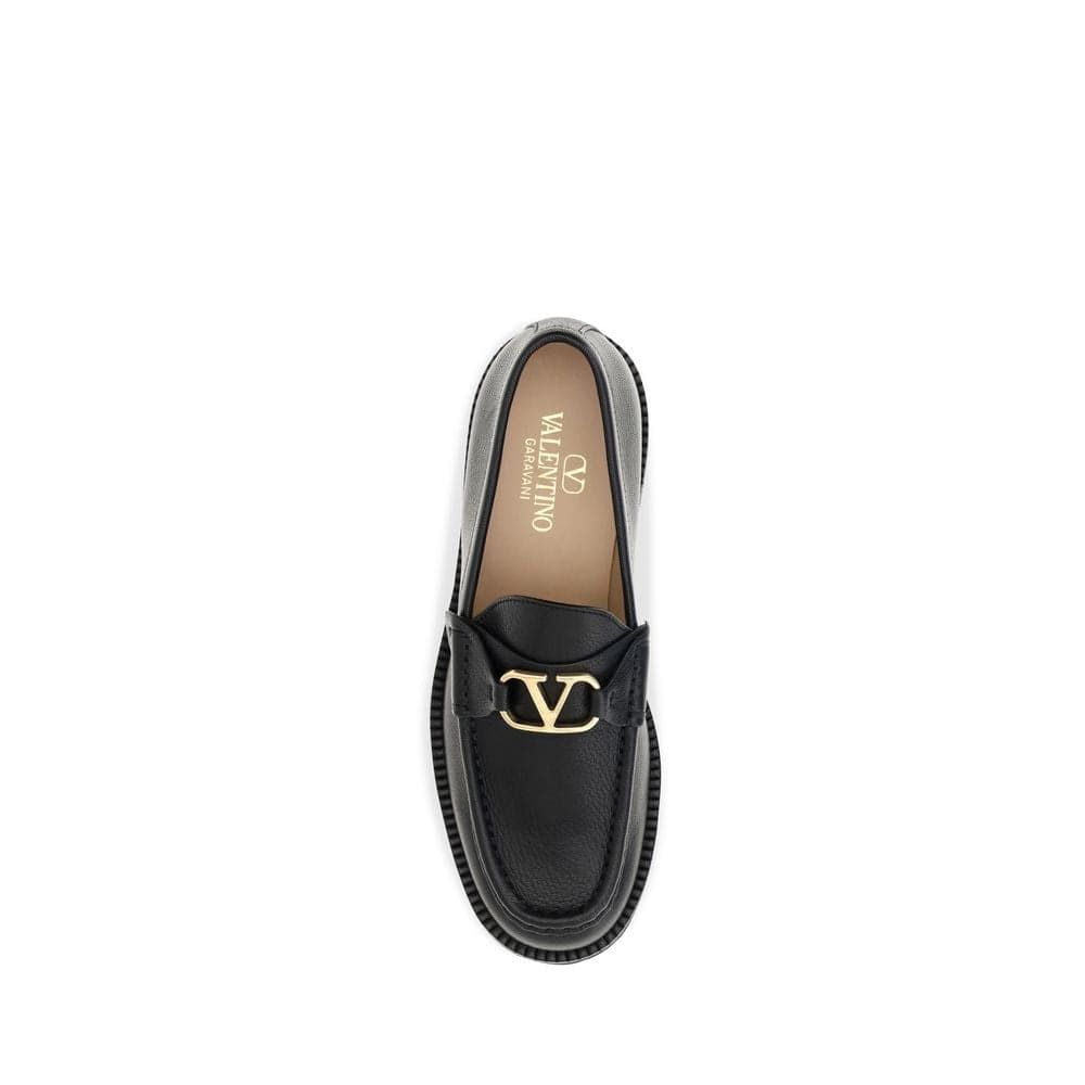 Valentino Garavani Black Calf Leather Bos Taurus Platform Loafers - 4