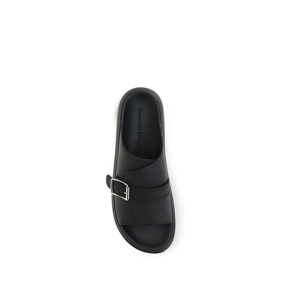 Alexander McQueen Black Calf Leather Bos Taurus Platform Sandals - 4