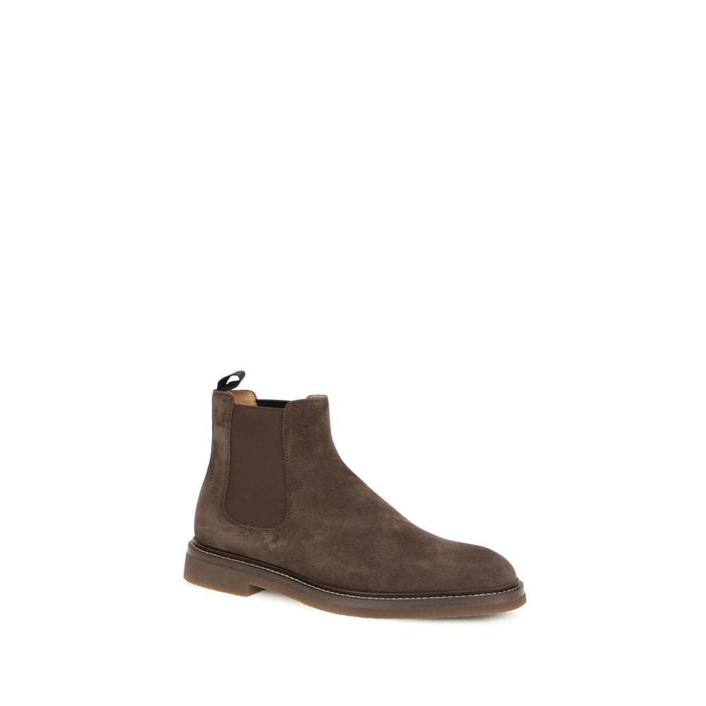 Brunello Cucinelli Brown Calf Leather Bos Taurus Chelsea Boots - 2