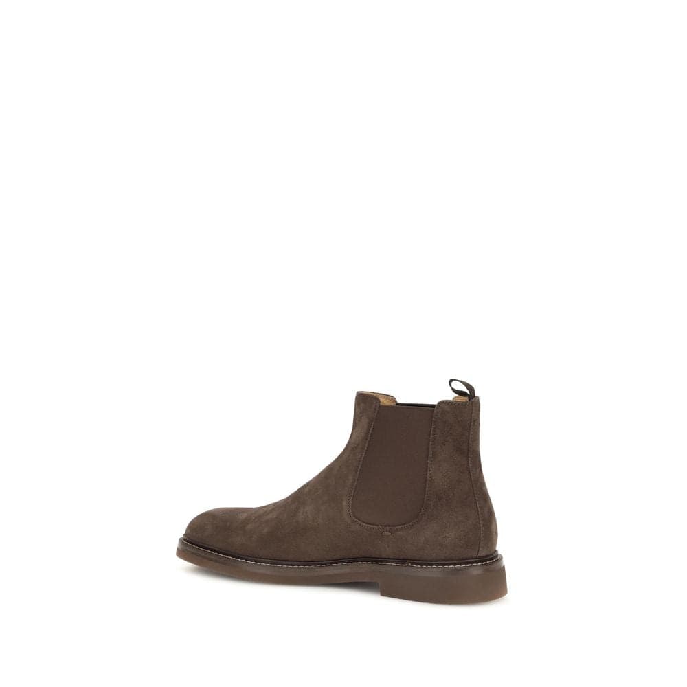 Brunello Cucinelli Brown Calf Leather Bos Taurus Chelsea Boots - 3