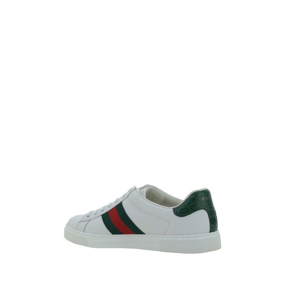 Gucci White Calf Leather Bos Taurus Low Top Sneakers - 3
