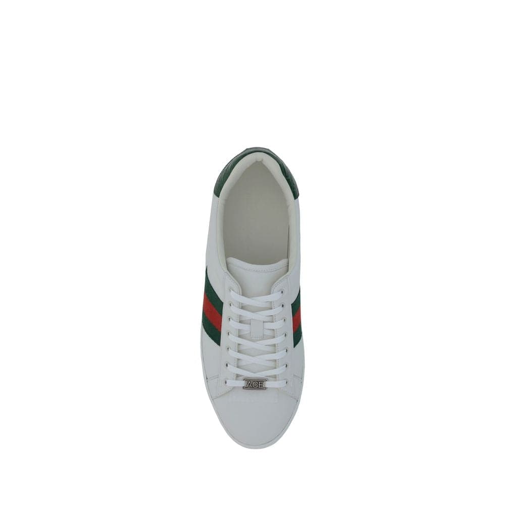 Gucci White Calf Leather Bos Taurus Low Top Sneakers - 4
