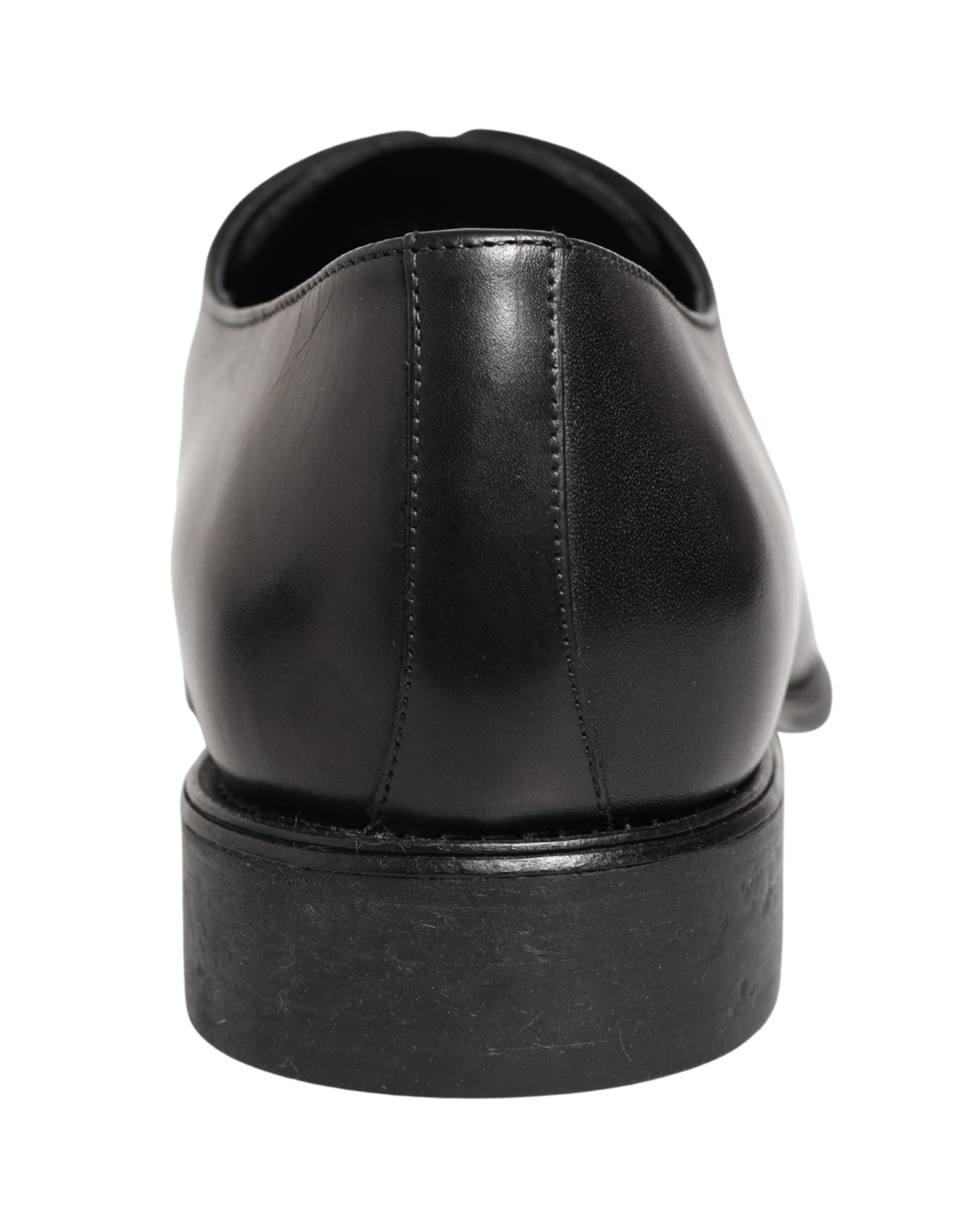 Dolce & Gabbana Black Calfskin Leather Derby Men Dress Shoes - 8