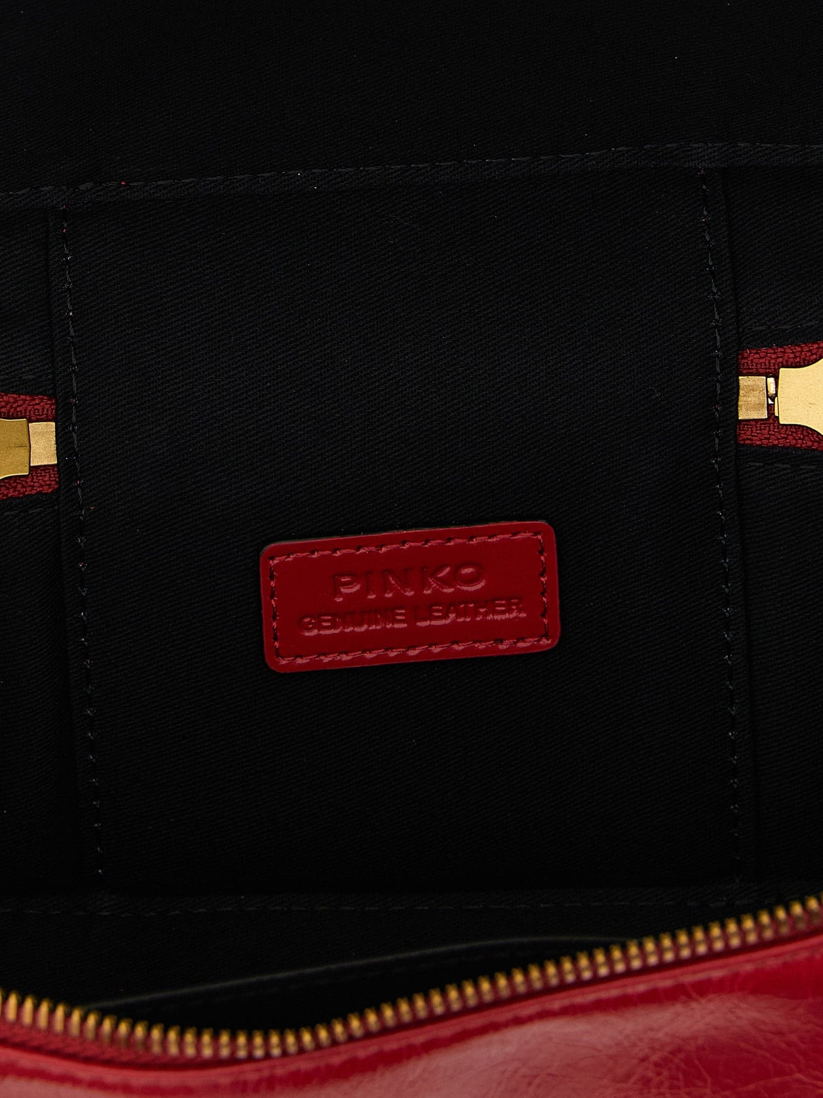 Borsa a tracolla PINKO in pelle di vitello rossa - 4