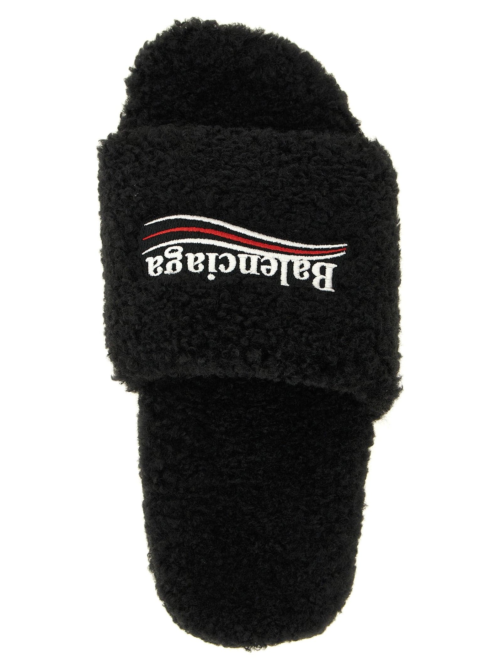 Balenciaga Black Polyester Slides - 4