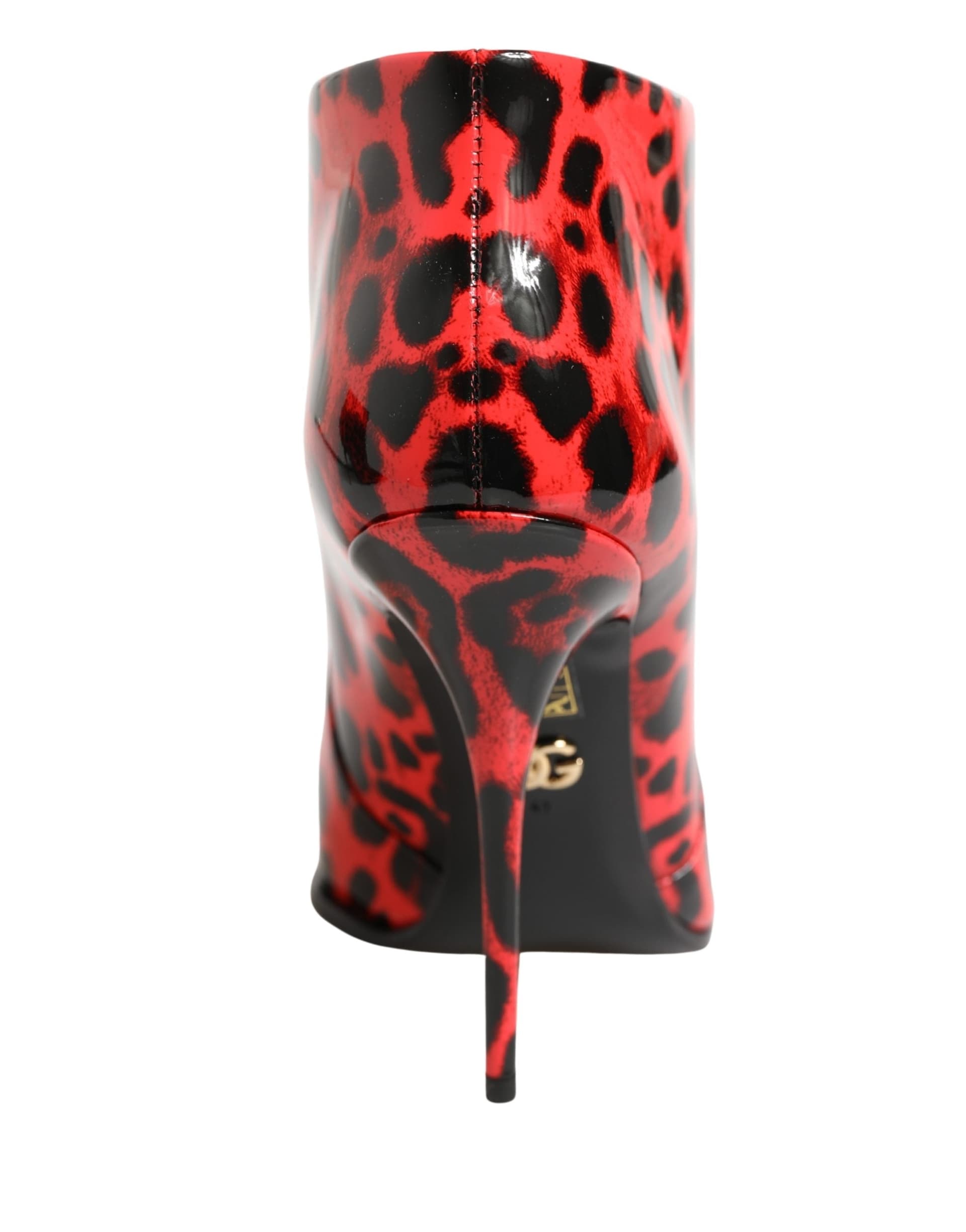 Dolce & Gabbana Red Leopard Cardinale Ankle Boots Shoes - 7