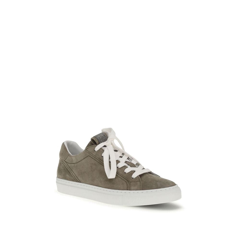Brunello Cucinelli Gray Calf Leather Bos Taurus Low Top Sneakers - 2