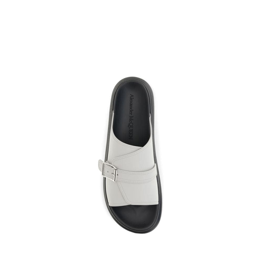 Alexander McQueen Gray Calf Leather Bos Taurus Platform Sandals - 4
