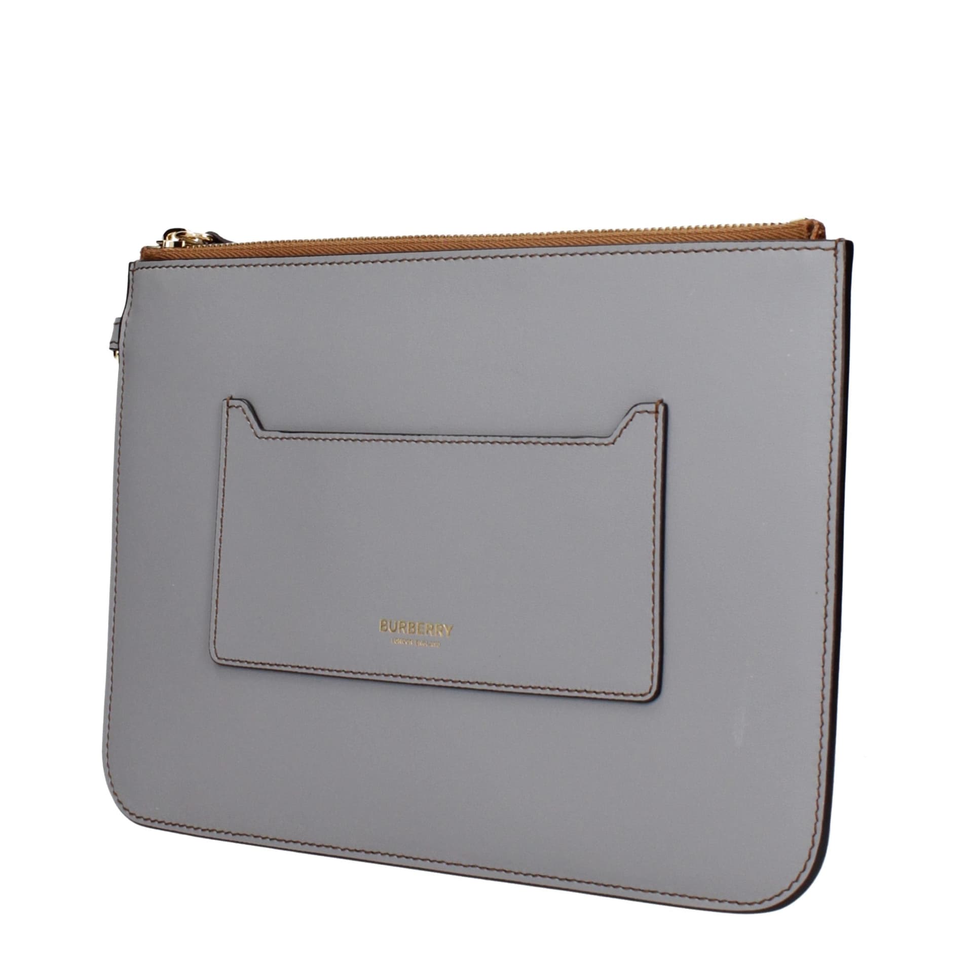 Burberry Gray Leather Clutch Bag - 2