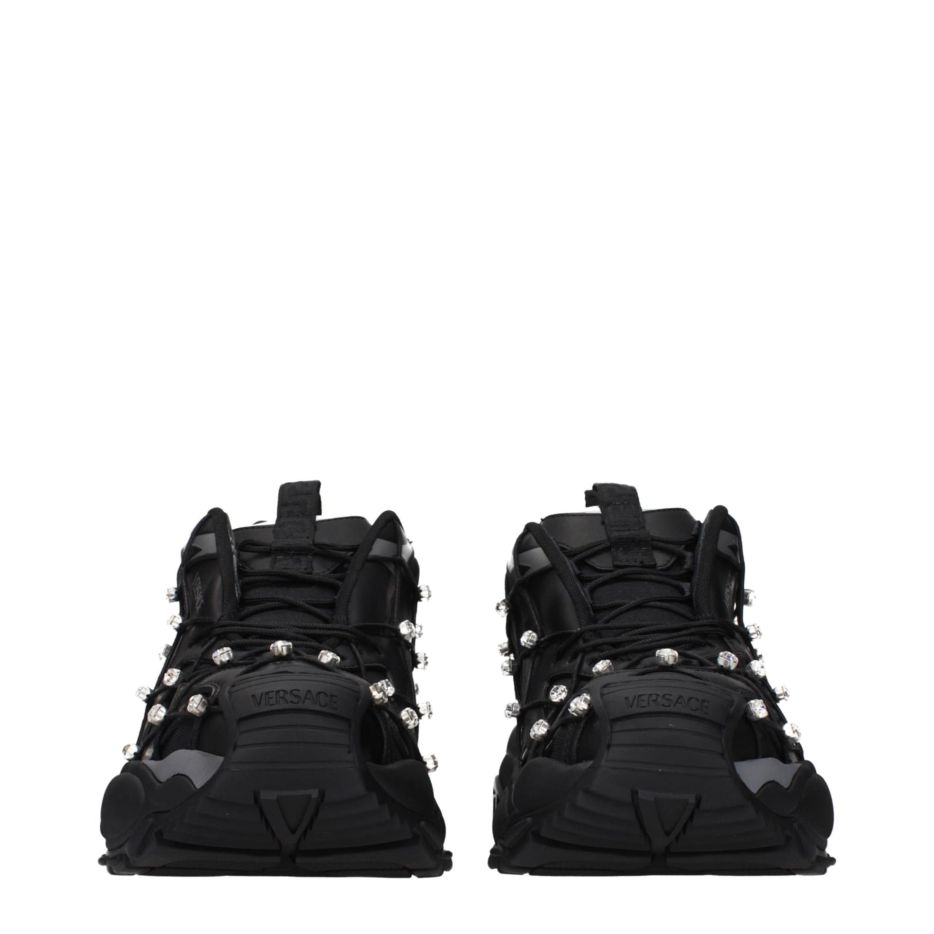 Versace Black Fabric Sneakers - 3