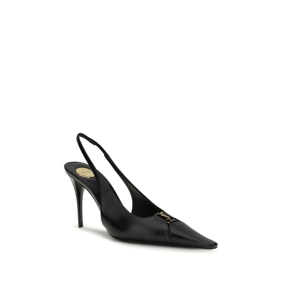 Saint Laurent Black Calf Leather Bos Taurus High Heel Pumps - 2