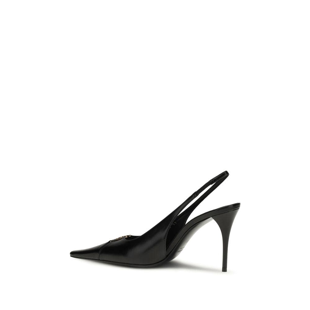 Saint Laurent Black Calf Leather Bos Taurus High Heel Pumps - 3