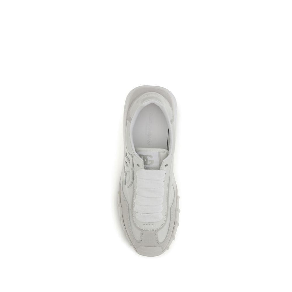 Dolce & Gabbana White Calf Leather Bos Taurus Athletic Sneakers - 4
