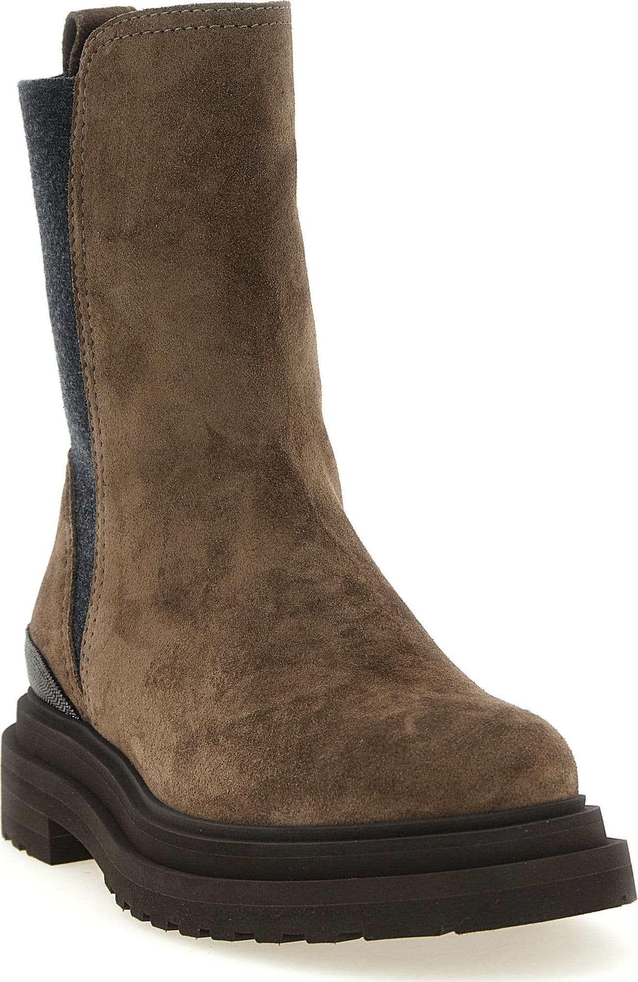 Brunello Cucinelli Brown Calfskin Ankle Boots - 2