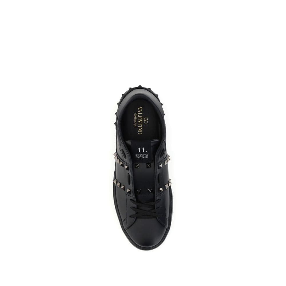 Valentino Garavani Black Calf Leather Bos Taurus Sneakers - 4