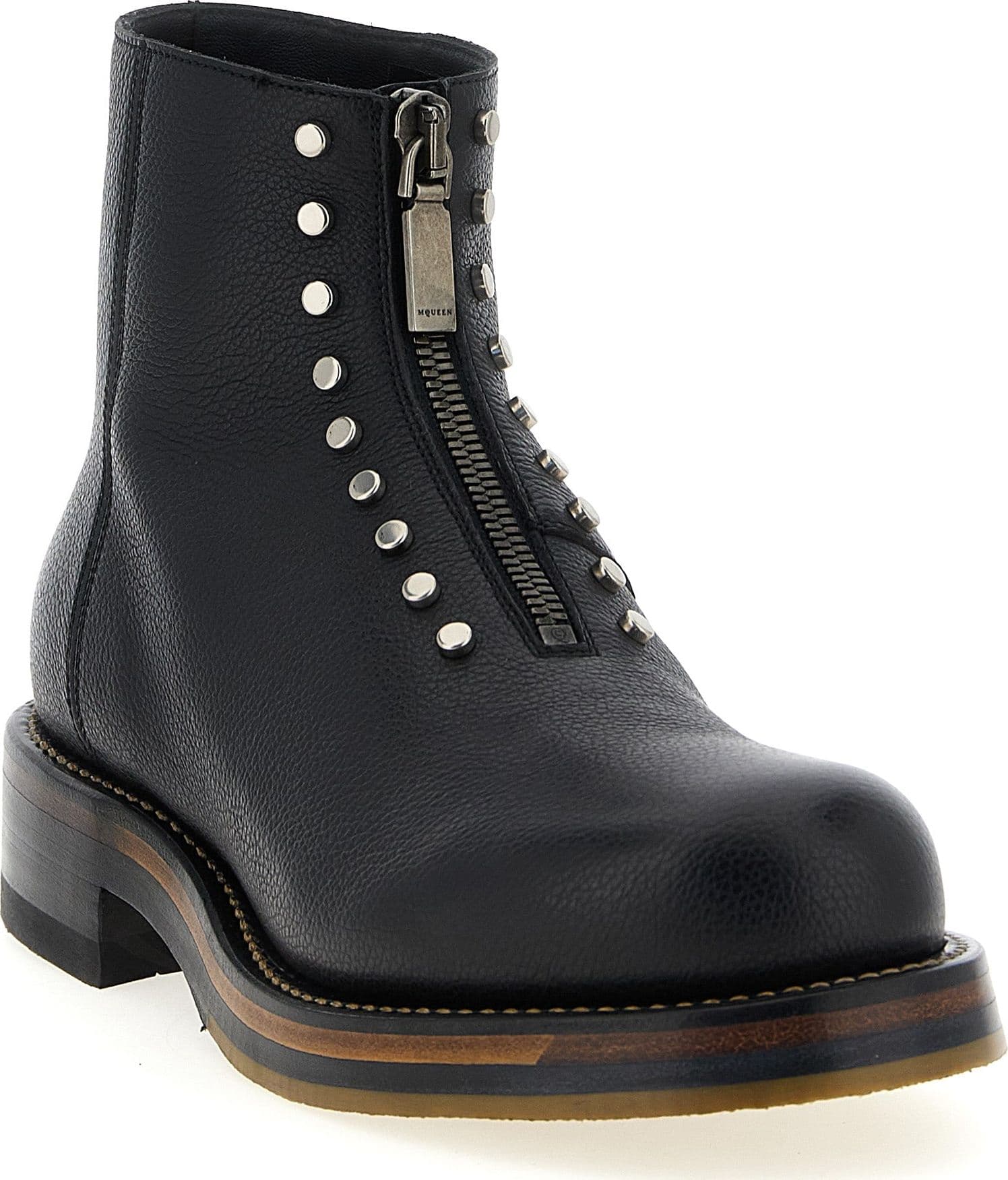 Alexander McQueen Black Calfskin Ankle Boots - 2