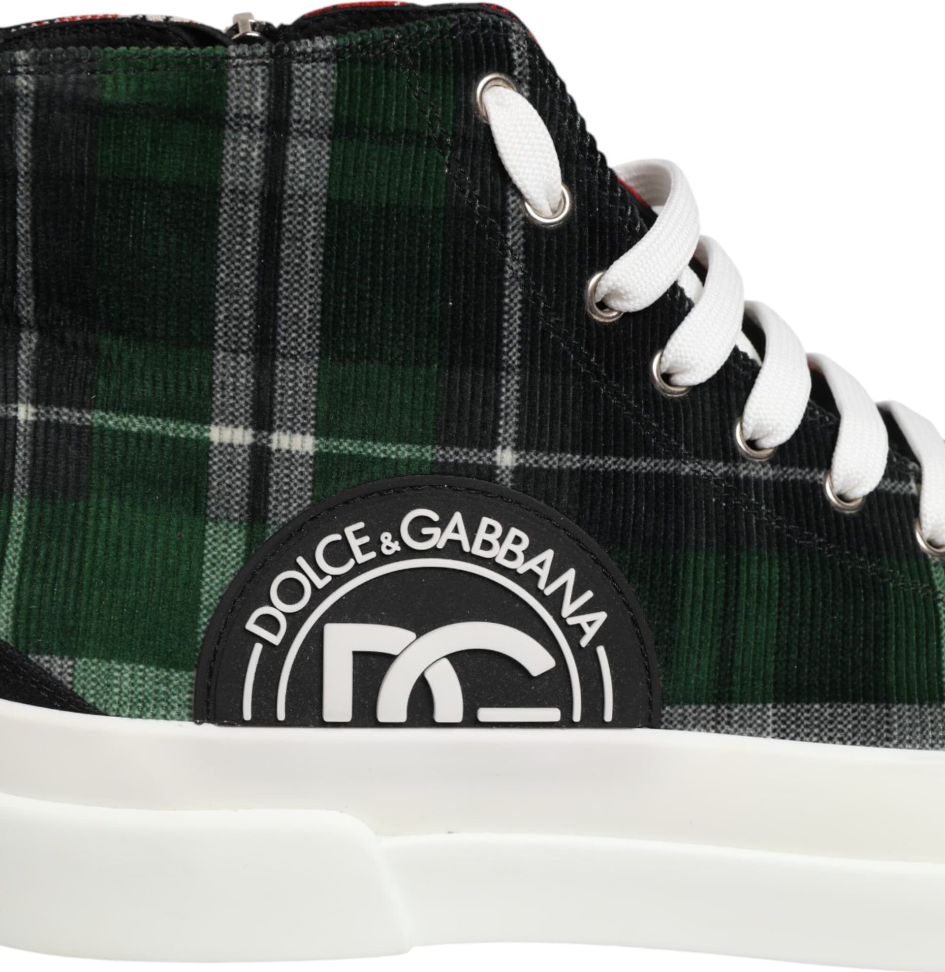 Dolce & Gabbana Multicolor Cotton High Top Men Sneakers Shoes - 8