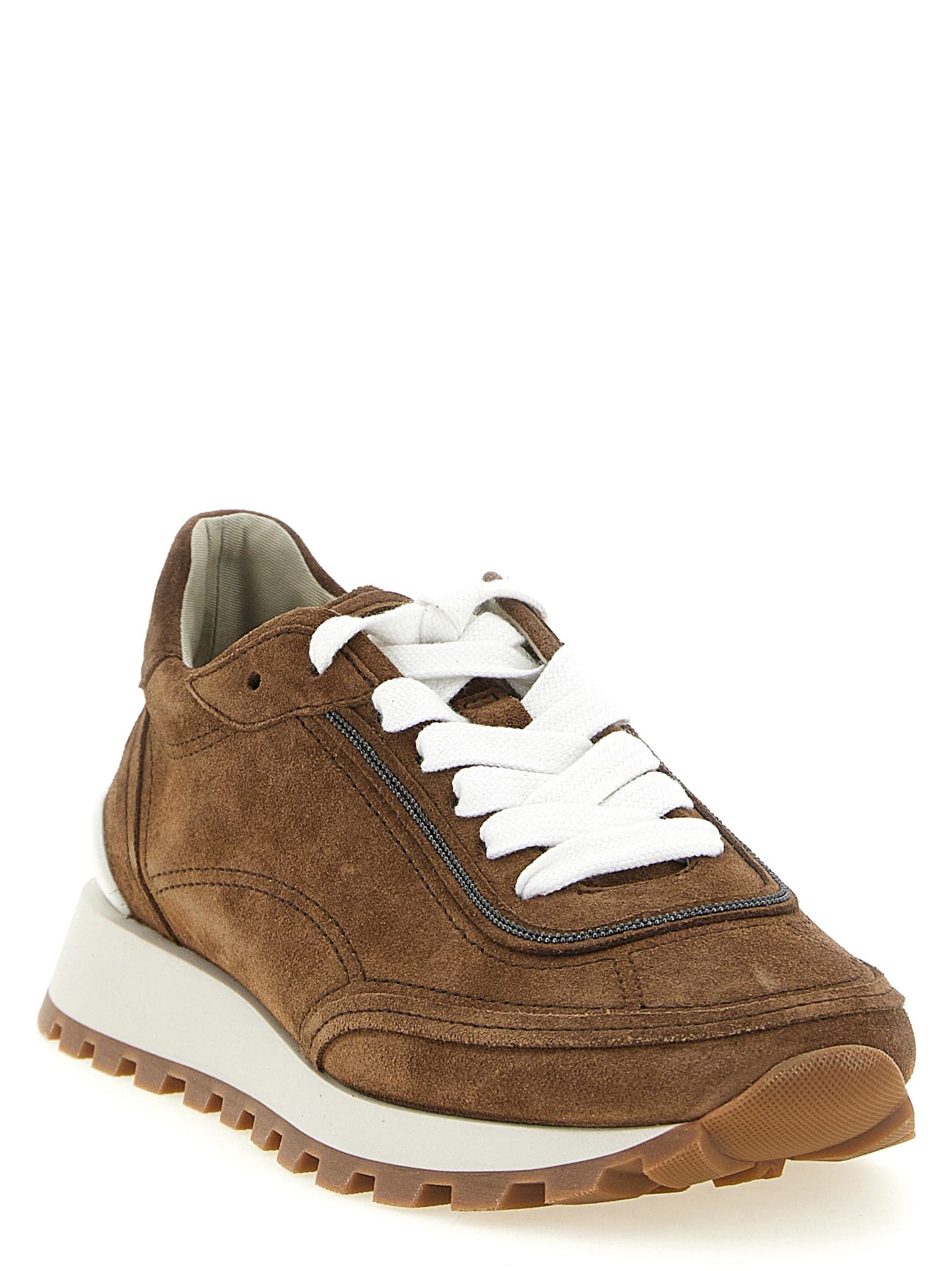 Brunello Cucinelli Brown Calfskin Low Top Sneakers - 2