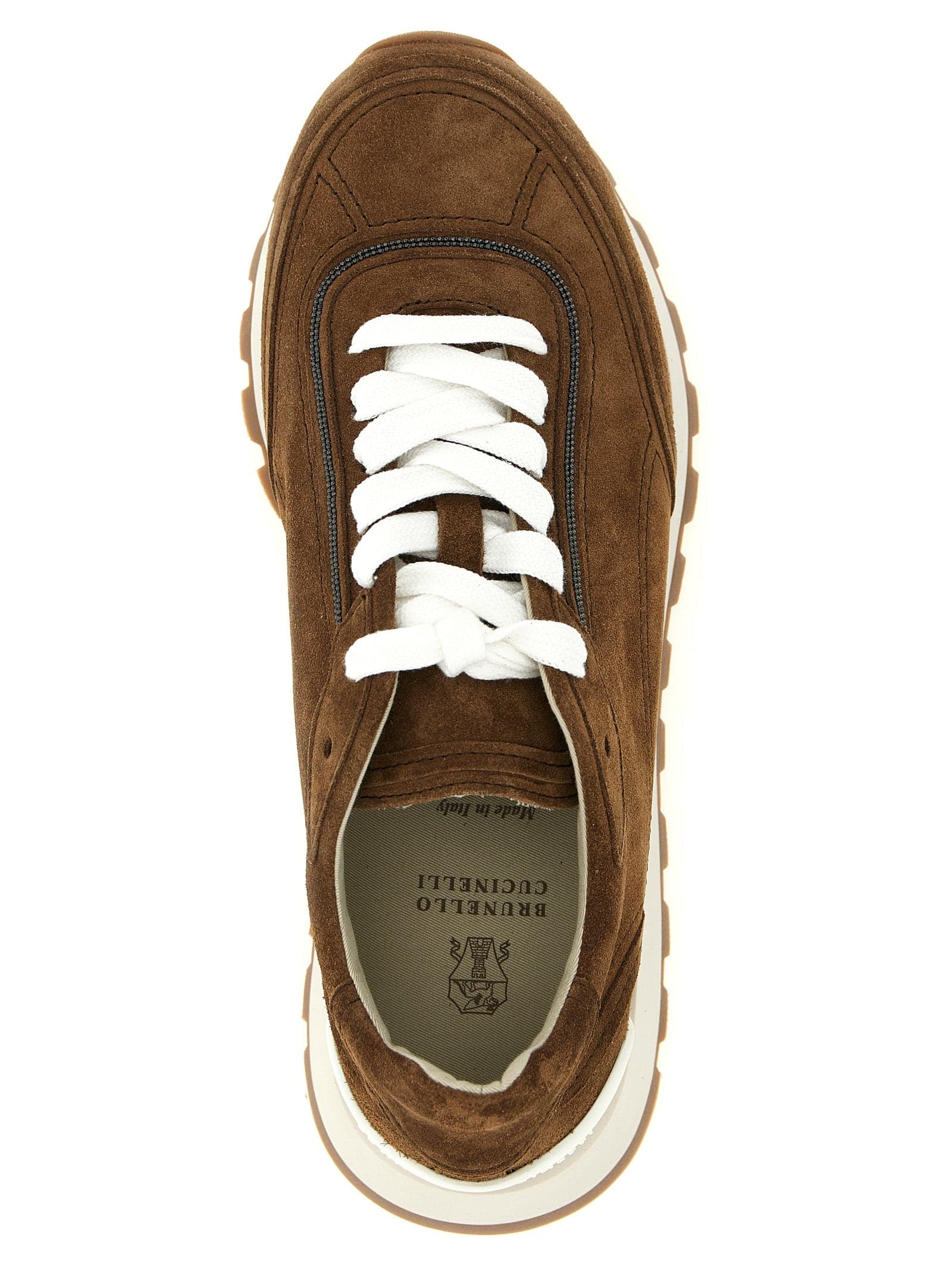 Brunello Cucinelli Brown Calfskin Low Top Sneakers - 4