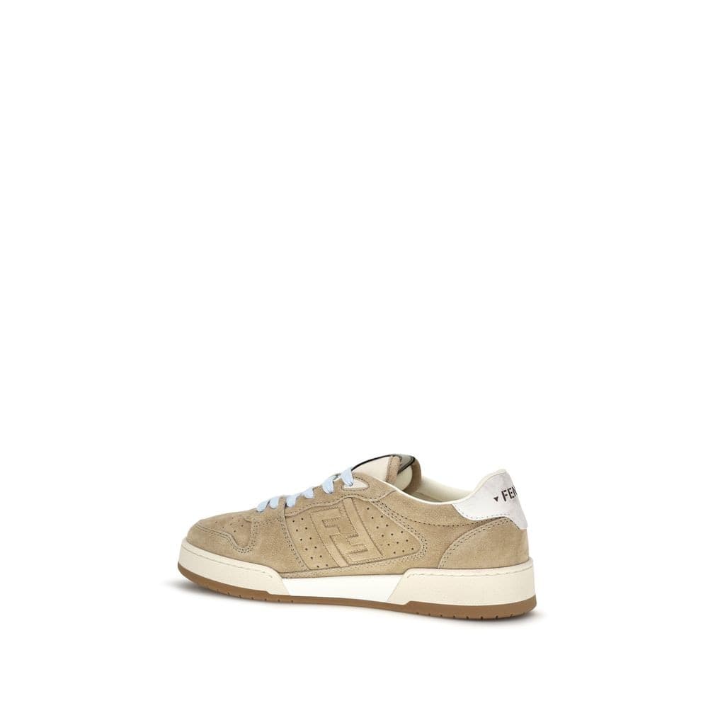 Fendi Beige Suede Leather Sneakers - 3