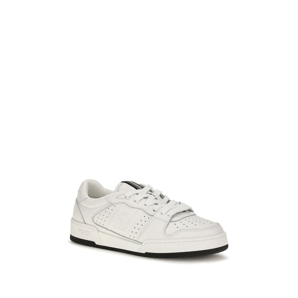 Fendi White Calf Leather Bos Taurus Athletic Sneakers - 2