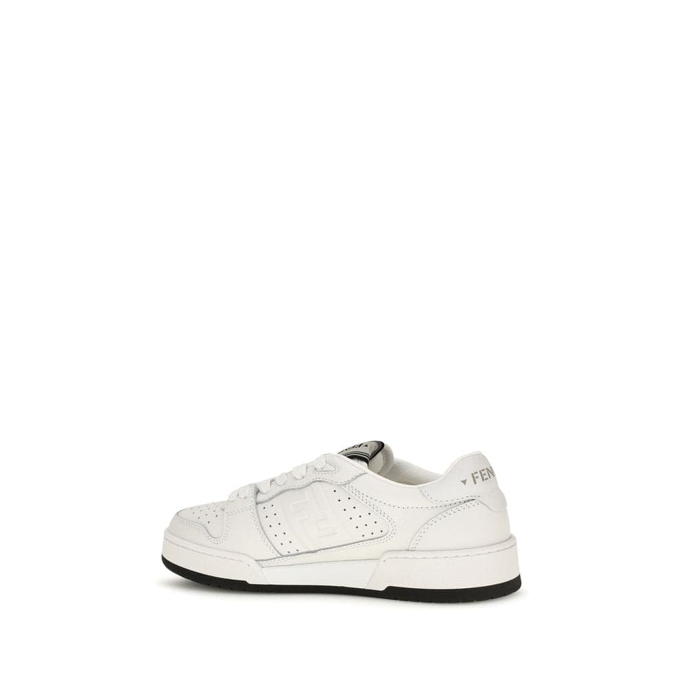 Fendi White Calf Leather Bos Taurus Athletic Sneakers - 3