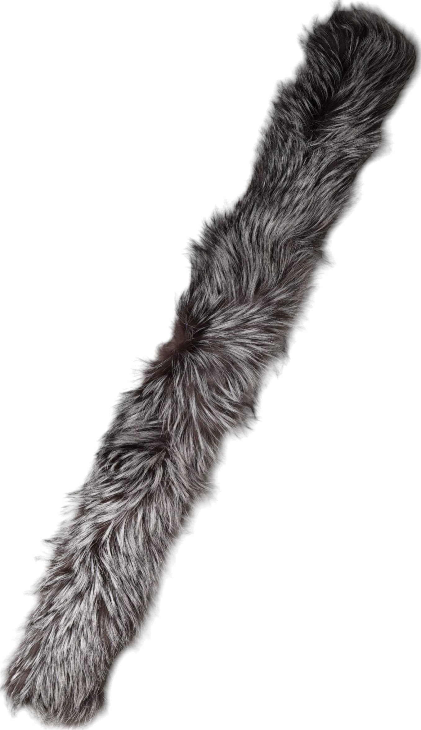 Dolce & Gabbana Gray Fox Fur Neck Wrap Warmer Winter Scarf