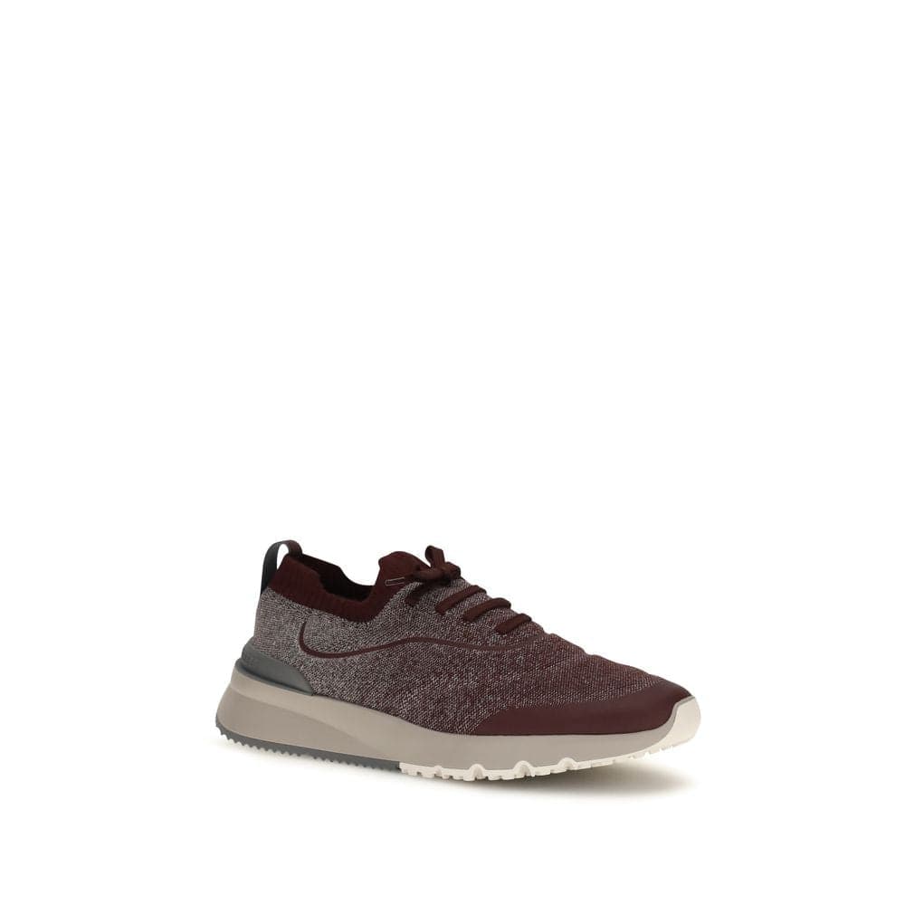 Brunello Cucinelli Bordeaux Cotton Athletic Sneakers - 2