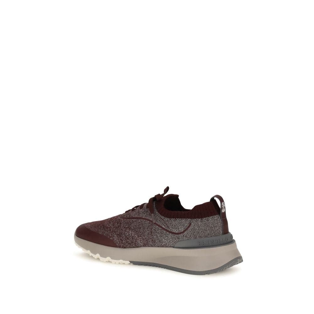 Brunello Cucinelli Bordeaux Cotton Athletic Sneakers - 3
