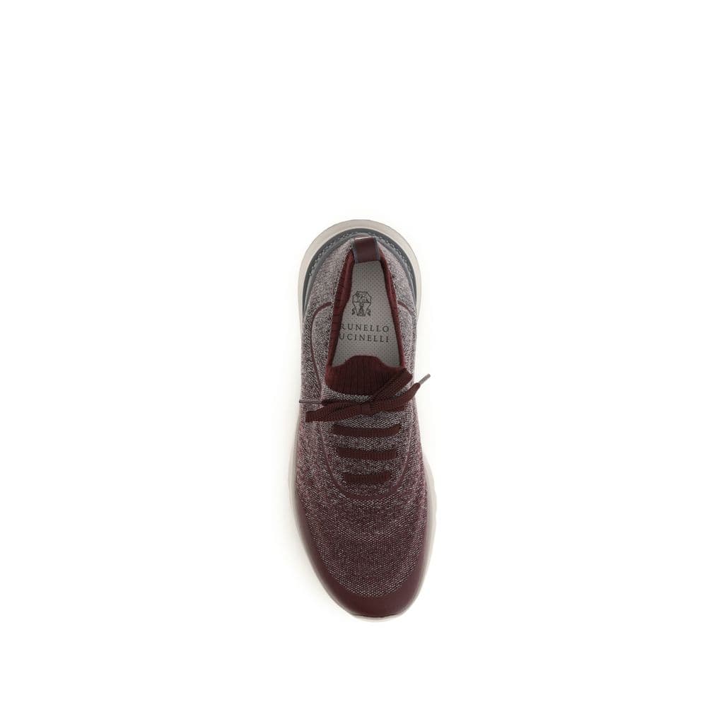 Brunello Cucinelli Bordeaux Cotton Athletic Sneakers - 4