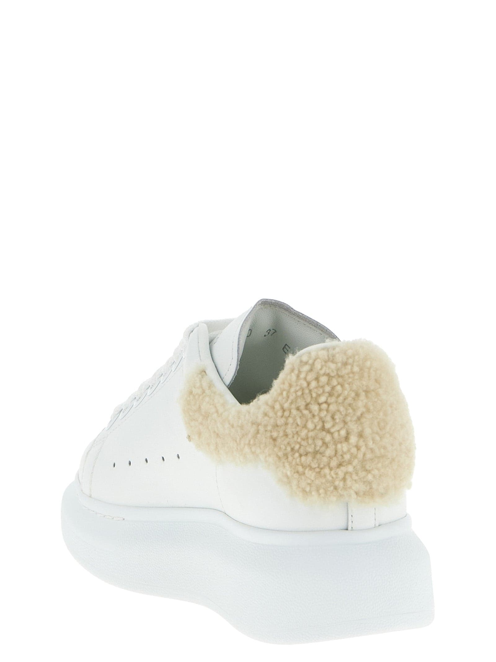 Alexander McQueen Beige Calfskin Chunky Sneakers - 3