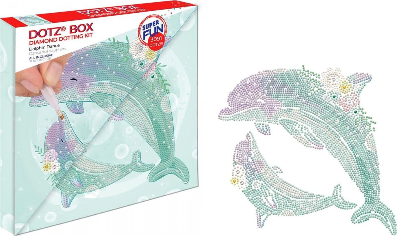 Diamond Dotz Box Famiglia Delfini 28x28